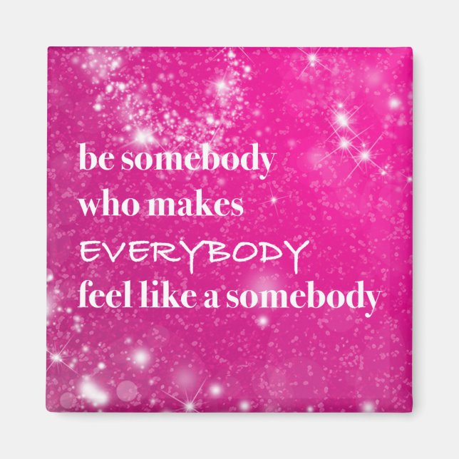 Aimant Citations inspirantes Soyez de belles paroles rose (Devant)