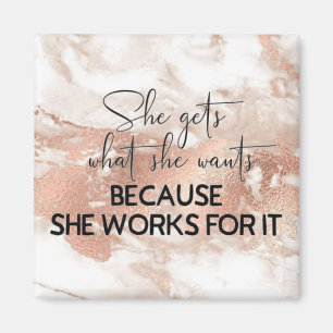Aimant Citations motivationnelles pour Girl Bosses Femme