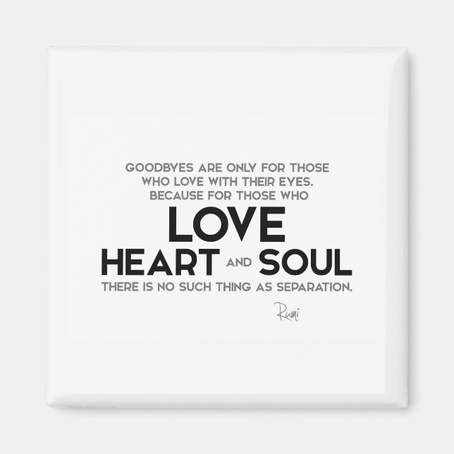 Aimant CITATIONS : Rumi : Goodbyes, séparation (Devant)