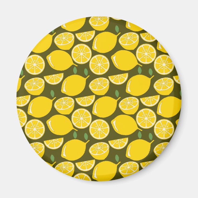Aimant Citron Jaune Moderne Amusant mignon (Devant)