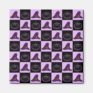 Aimant Citrouille Casquette de la sorcière Halloween Face