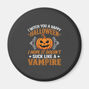 Aimant Citrouille de vampire drôle d'Halloween
