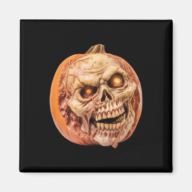 Aimant Citrouille d'horreur inspiré par Zombie drôle Hall (Devant)