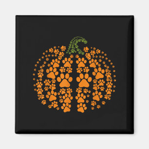 Aimant Citrouille drôle d'Halloween Patte Chien
