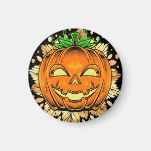 Aimant Citrouille Éffrayant Halloween Jackolantern