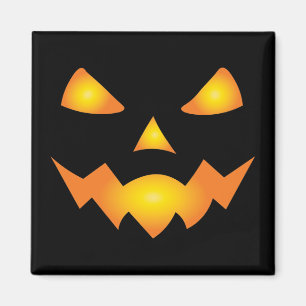 Aimant Citrouille Face Jack-o'-lantern Halloween Éffrayan