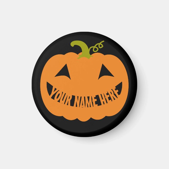 Aimant Citrouille Halloween personnalisé (Devant)
