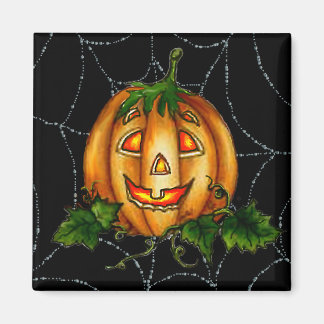 Aimant CITROUILLE JACK & SPIDERWEB par SHARON SHARPE