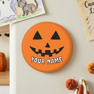 Aimant Citrouille orange personnalisée Halloween Votre no