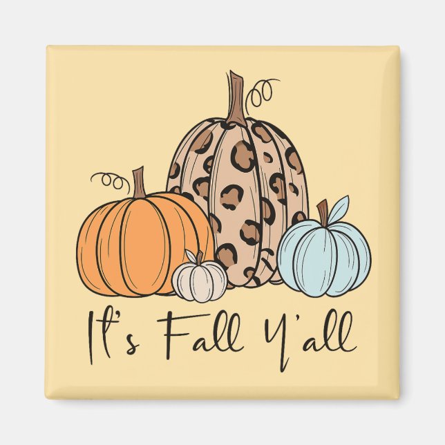 Aimant Citrouille tendance automne | Citation "It’s Fall  (Devant)