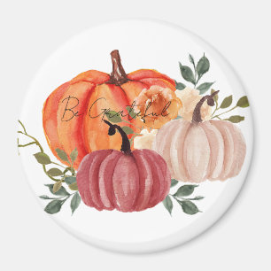 Aimant Citrouilles aquarelles avec texte personnalisé