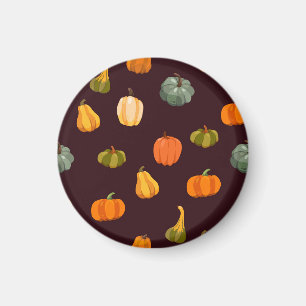 Aimant Citrouilles colorés : Élégance d'automne foncé.