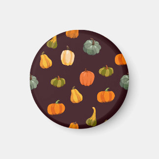 Aimant Citrouilles colorés : Élégance d'automne foncé.