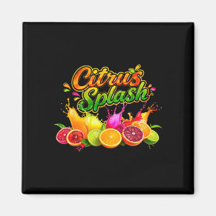 Aimant Citrus splash vacances d'été graphique de fruits