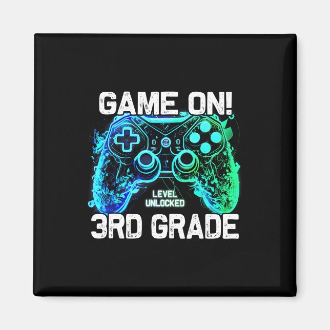 Aimant Ck To School 3rd Grade Boys Gamer First Day School (Devant)