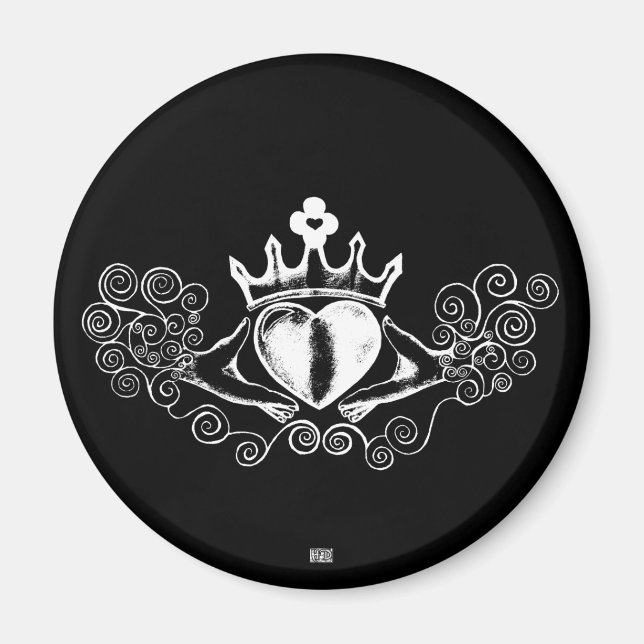 Aimant Claddagh (blanc) (Devant)