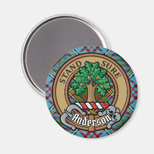 Aimant Clan Anderson Crest sur Tartan
