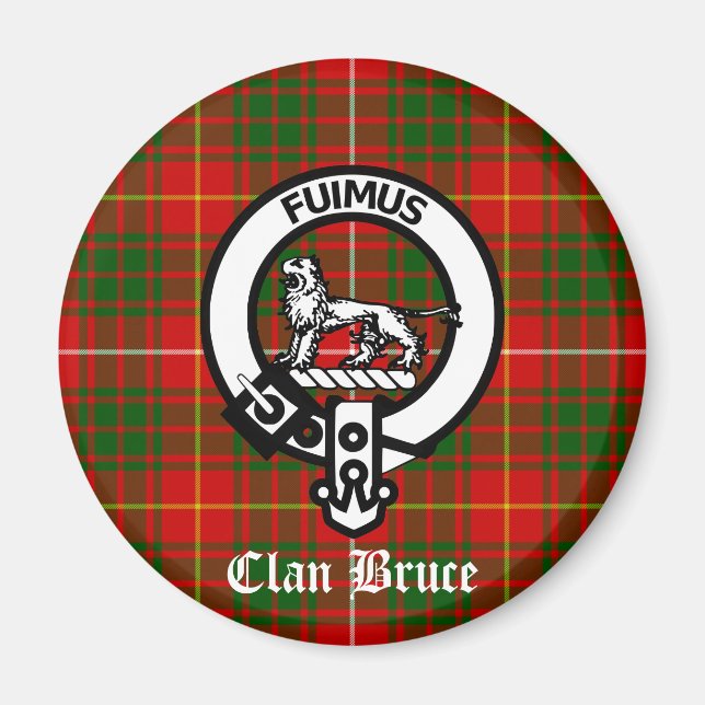 Aimant Clan Bruce Crest Tartan (Devant)