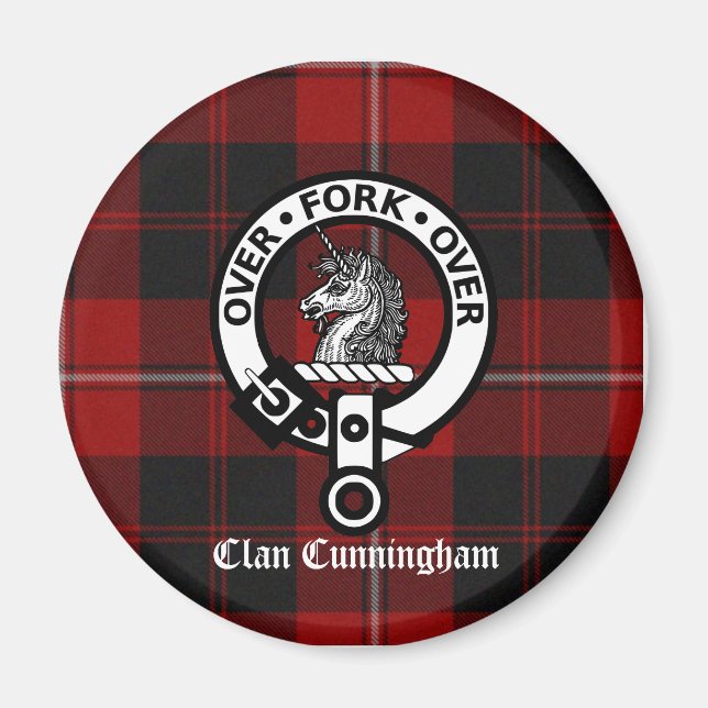 Aimant Clan Cunningham Badge & Tartan (Devant)
