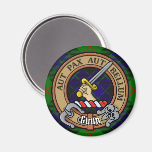 Aimant Clan Gunn Crest sur Tartan