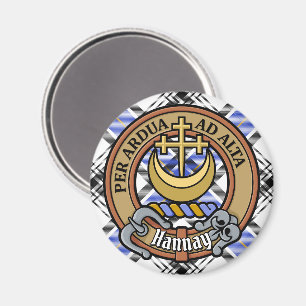 Aimant Clan Hannay Crest sur Tartan