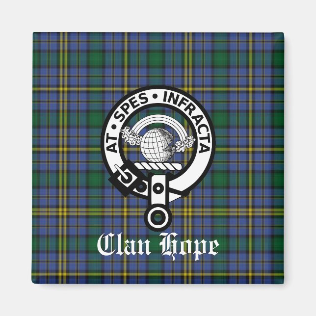 Aimant Clan Hope Crest Badge & Tartan (Devant)