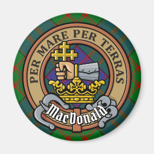 Aimant Clan MacDonald Crest sur Tartan