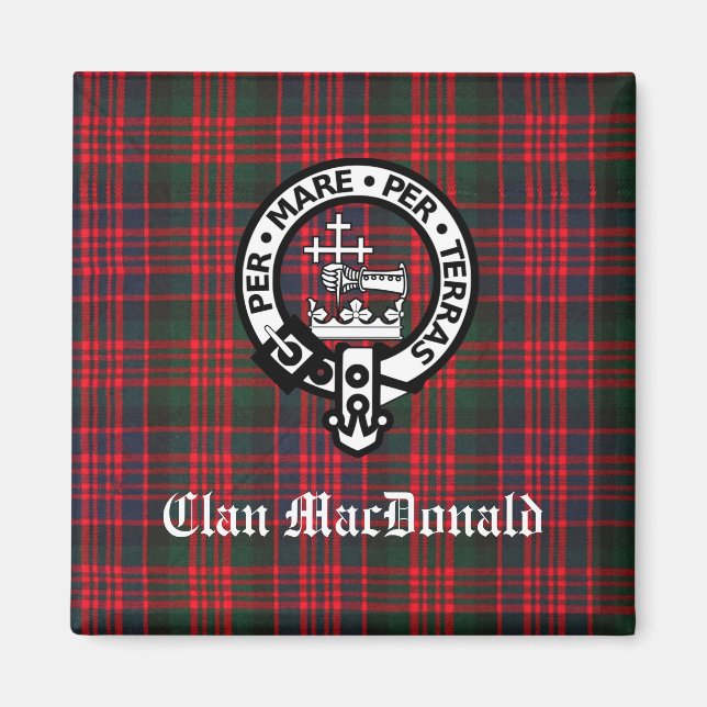 Aimant Clan MacDonald Crest & Tartan moderne (Devant)