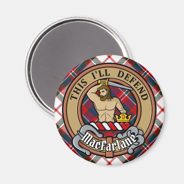 Aimant Clan MacFarlane Crest sur le tatan de robe (Recto/Verso)