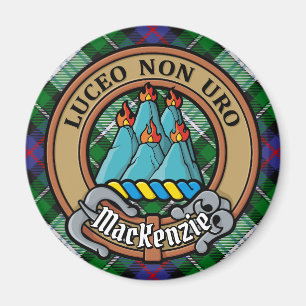 Aimant Clan MacKenzie Crest sur Tartan de robe