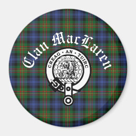 Aimant Clan MacLaren Crest Badge & Tartan personnalisable