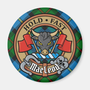 Aimant Clan MacLeod Crest sur la chasse Tartan