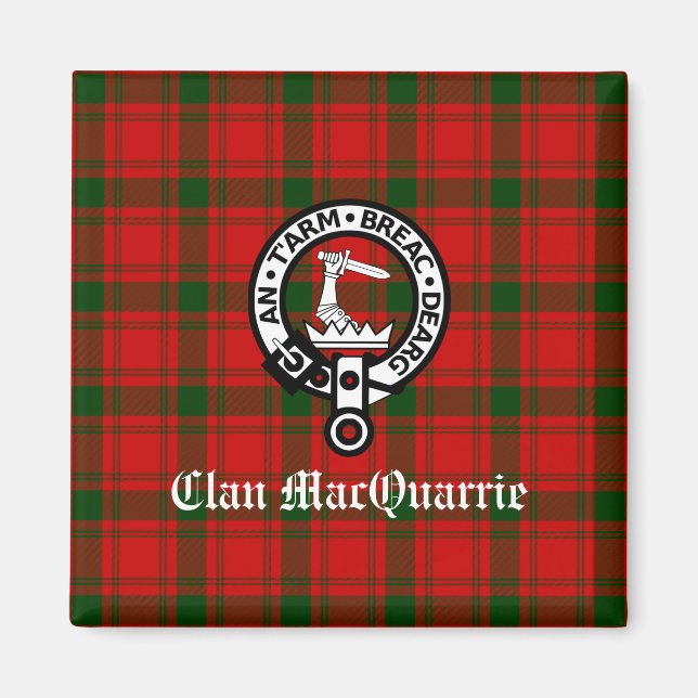 Aimant Clan MacQuarrie Tartan et Crest (Devant)
