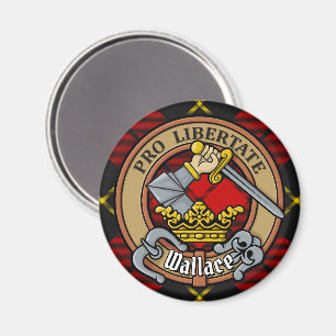 Aimant Clan Wallace Crest sur Tartan