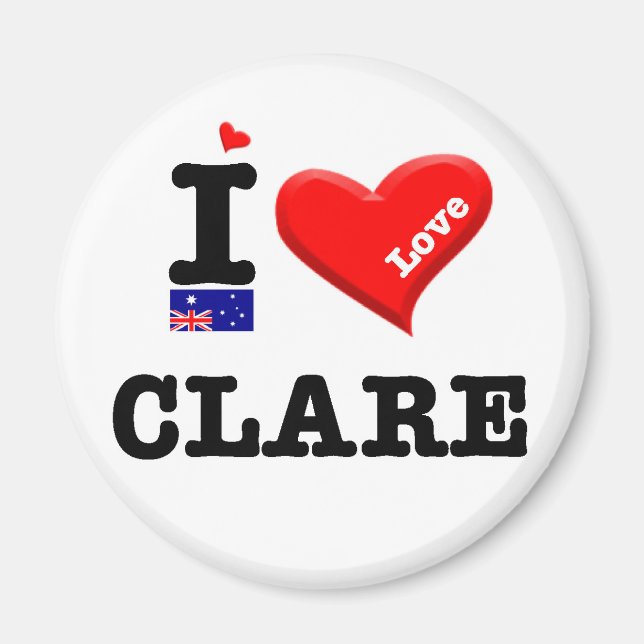 Aimant CLARE - I Love (Devant)