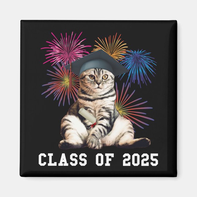 Aimant Classe d'Amoureux des chats 2025 (Devant)