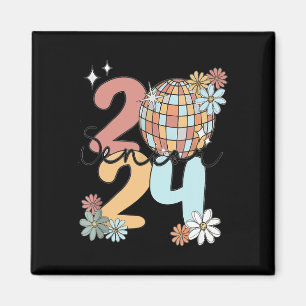 Aimant Classe Disco Ball Retro Senior 2024 De 2024 Gradua
