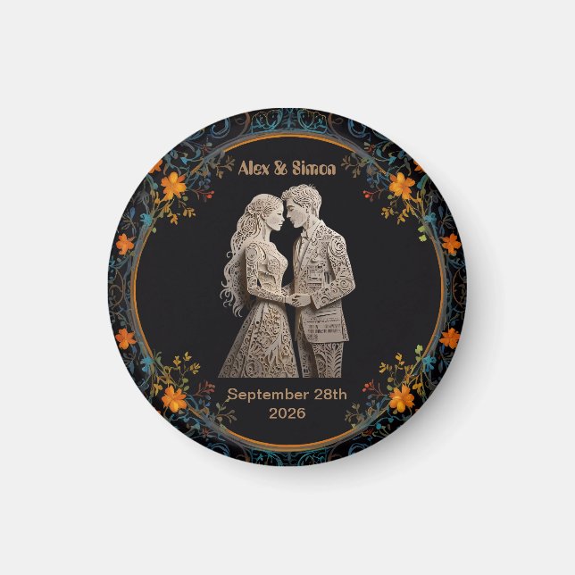 Aimant Classe royale mariée et mariée (Devant)
