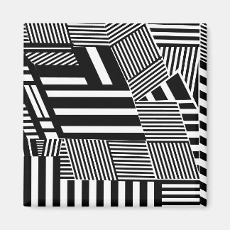 Aimant Classic Black and White Stripe