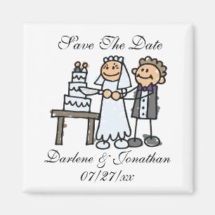 Aimant Classic Enregistrer La Date Mariage Des Noms Magné