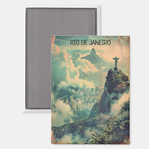 Aimant Classic Vintage Rio de Janeiro Voyage Jesus Statue