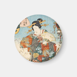Aimant Classique japonais vintage ukiyo-e geisha Utagawa