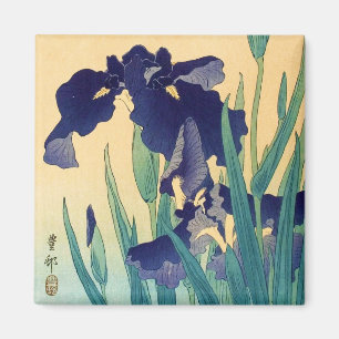 Aimant classique vintage japonais ukiyo-e violet irises a