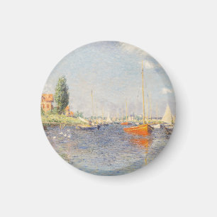 Aimant Claude Monet. Bateaux rouges, Argenteuil
