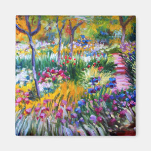 Aimant Claude Monet : Jardin d'iris par Giverny