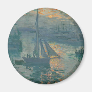 Aimant Claude Monet Lever de soleil Marine Voilier Impres