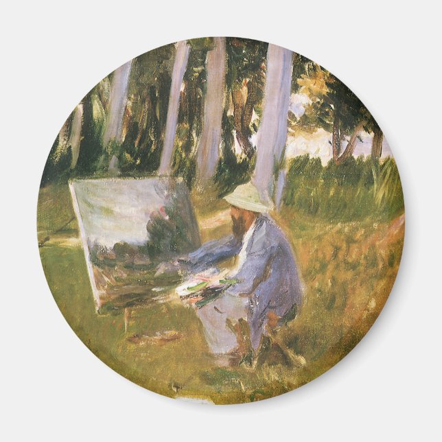 Aimant Claude Monet Painting, Edge of a Wood par Sargent (Devant)