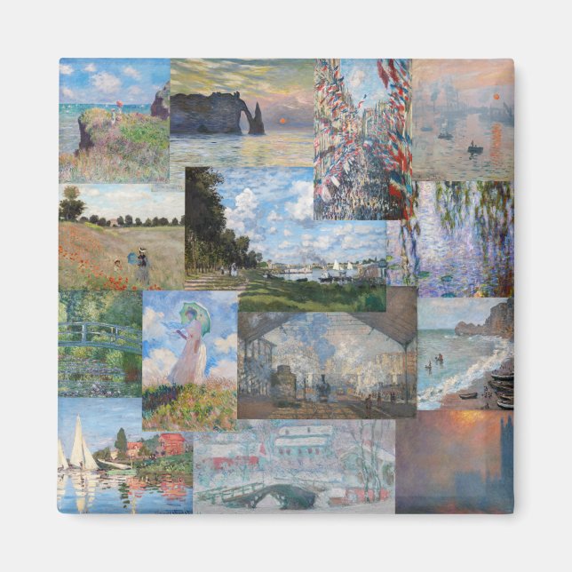 Aimant Claude Monet - Patchwork de chefs-d'oeuvre (Devant)