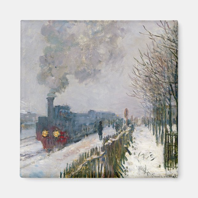 Aimant Claude Monet - Train dans la neige / La Locomotive (Devant)
