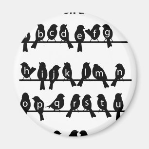 Aimant Clé de code - oiseaux sur un fil